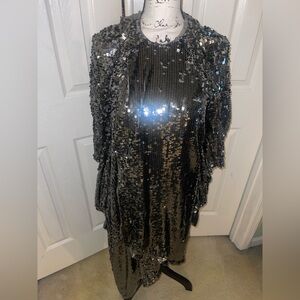 ASOS Worn once Sequin Silver Dress size 8